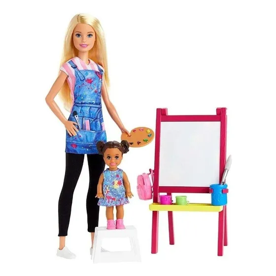 Barbie você pode ser qualquer coisa boneca professora de arte com acessórios