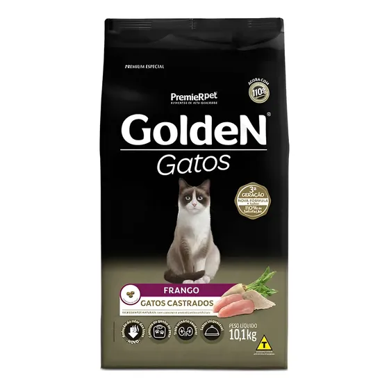 Golden Gatos Frango 10,1 Kg - Gatos Castrados