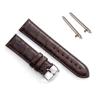 Pulseira Couro Croco Marrom Com Engate Rapido Para Relógio Pulseira Couro Croco Marrom Com Engate Rapido Para Relógio