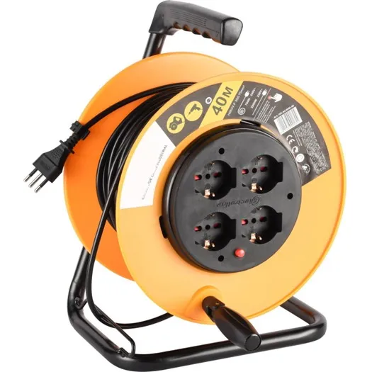 Carrete Alargador 4 Tomas 10a/16a/schuko 40 Metros 
