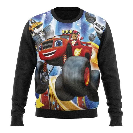 Blusa Moletom Flanelado Blaze Monster Machine Suéter Infanti