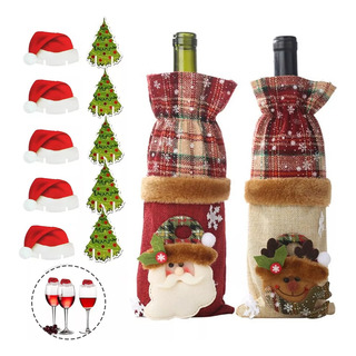 Set Bolsas Regalo Navidad Vino Botella Copa Adorno Tarjet Set Bolsas Regalo Navidad Vino Botella Copa Adorno Tarjet