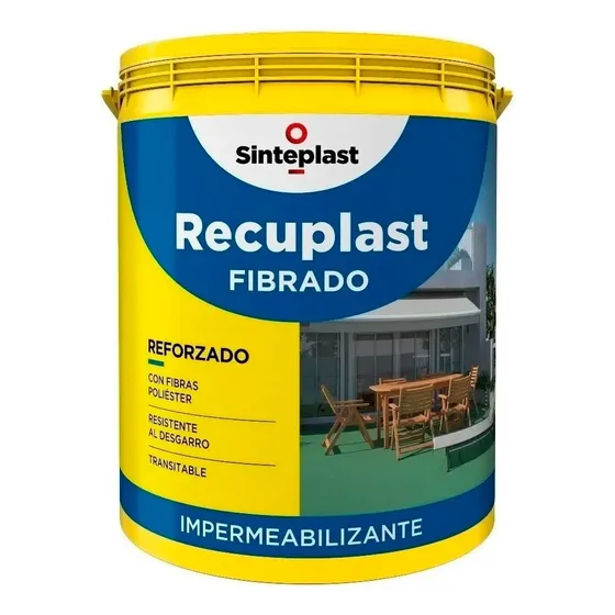 Recuplast Fibrado Sinteplast X 20kg Impermeable Color Teja