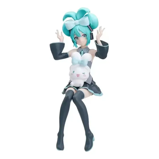 Figura Miku Hatsune - Vocaloid Estrella Del Pop Sentada 17cm
