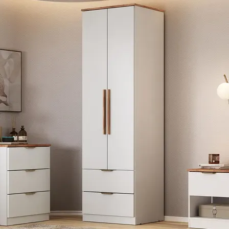 Guarda Roupa Solteiro 2 Portas Milan Carraro Branco Branco