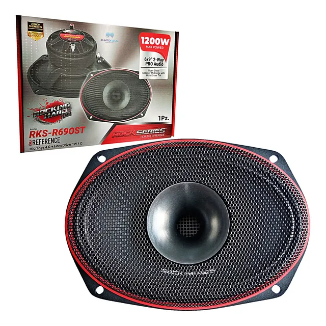Medio Rango C/driver 6x9 puLG Rock Series Rks-r690st 1200w Color Negro