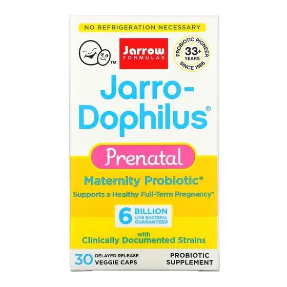 Jarro-dophilus Prenatal 6 Billones, Apoya Un Embarazo Saludable A Término, 6 Billones De Bacterias Vivas Garantizadas, Con Cepas Clínicamente Documentadas, Contiene 30 Cápsulas Vegetarianas. 