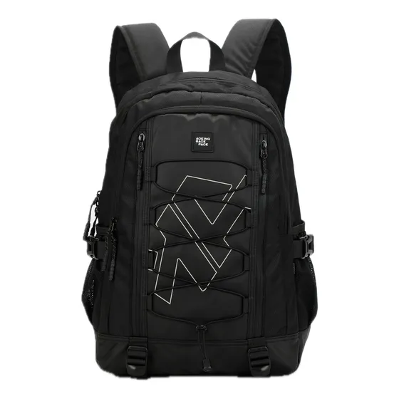 Mochila Urbana Estudiante Impermeable Aoking Xn3369 Color Negro Diseño de la tela Lisa