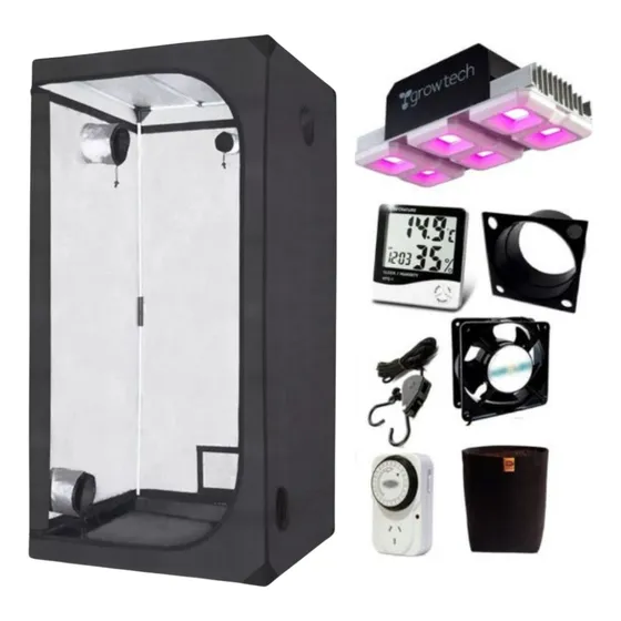 Combo Full Kit Indoor Led Carpa 100x100 + Led 300w Growtech