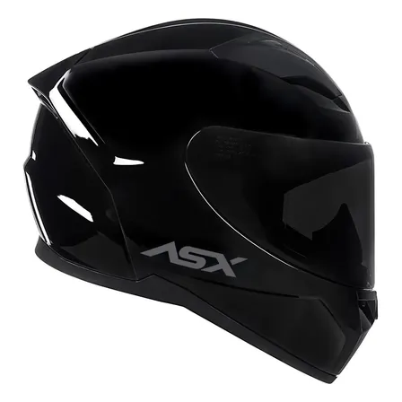 Capacete Asx City Solid Preto Brilhante + Viseira Fumê Tamanho Do Capacete 58