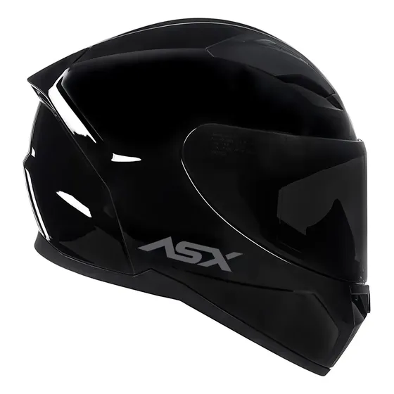 Capacete Asx City Solid Preto Brilhante + Viseira Fumê Tamanho Do Capacete 58 — foto 2