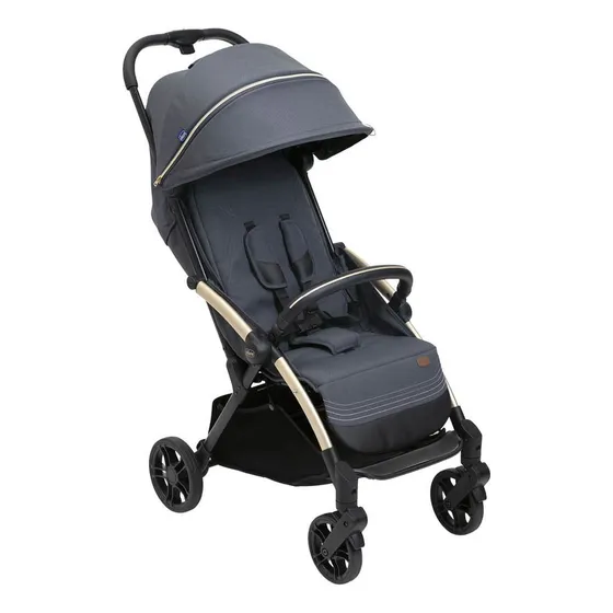 Coche Bebé Chicco Goody Xplus Liviano Cierre Automatico 22kg Color Darck Shadow Chasis Dorado