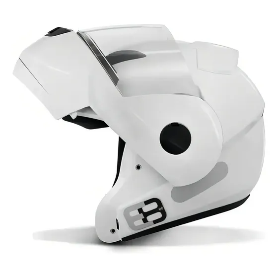 Capacete Moto Ebf E8 Articulado Robocop Cor Branco Desenho Solid Tamanho do capacete 56 — foto 2