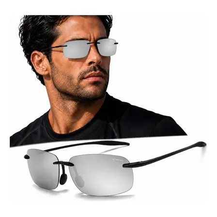 Óculos Dsol Classic Sports Country Sem Aro Moldura Ultraleve Prata Espelhada Luz
