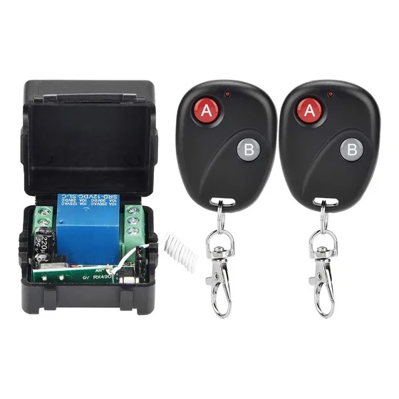 Interruptor Inalámbrico Rf 433 Mhz 12v 10a Con 2 Controles
