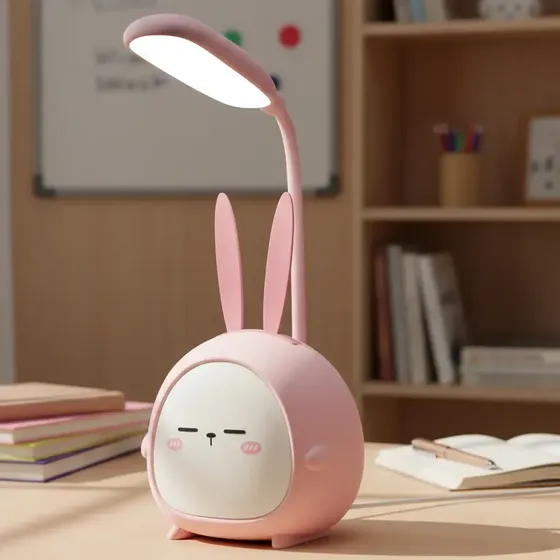 Luminária Led Mesa Articulável Abajur Fofo Quarto Infantil Cor da estrutura Rosa