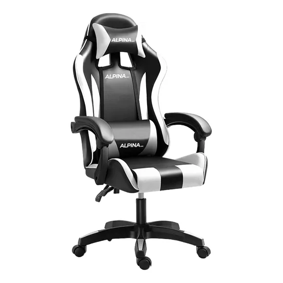 Silla Gamer Alpina Ergonómica Giratoria Reclinable Ft-088 Negro/blanco