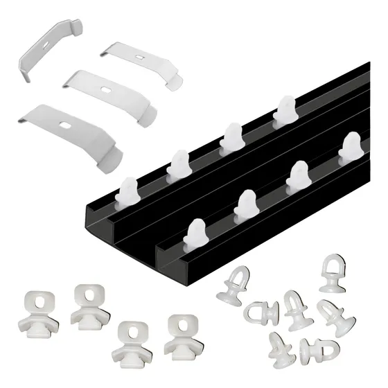 Kit Trilho Suiço Max Teto 3m C/ 2 Pç 1,5 Duplo + Acessórios 