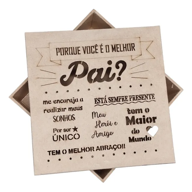 Embalagem De Presente Caixa Dia Dos Pais Criativa Em Mdf