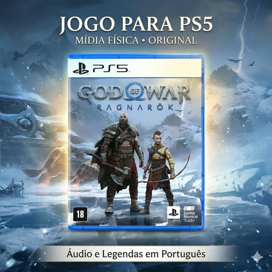 Jogo Ps5 Mídia Física God Of War Ragnarok Lacrado Pt Br