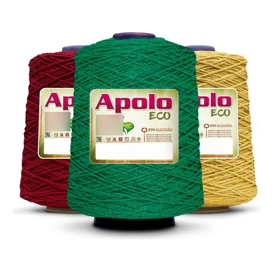 Barbante Apolo Círculo 600g Kit 3 Unid Número 4, 6 Ou 8