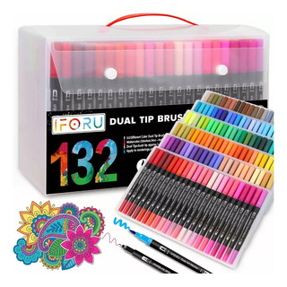 Marcadores 132 Colores Plumones Punta Pincel Doble Punta Iforu Marcadores 132 Colores Plumones Punta Pincel Doble Punta Iforu