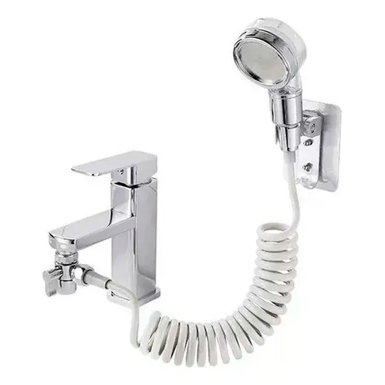 Ducha Bidet Baño Lavamanos Acero Inoxidable Kit Completo  Plateado