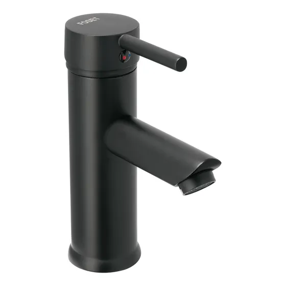 Llave Mezcladora Foset  Monomando Corto Negro Para Lavabo Negro Mate