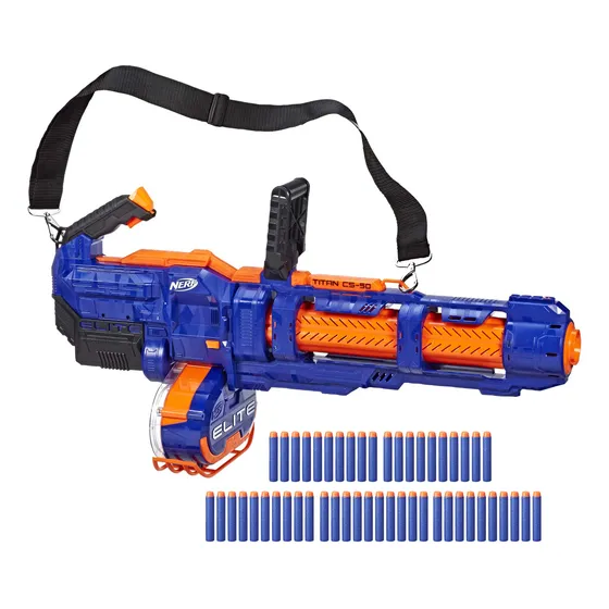 Nerf Elite Titan Cs-50 Blaster Motorizado Con 50 Dardos