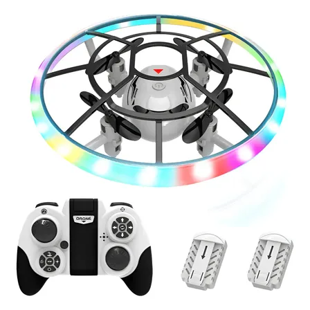 Mini Drone Q1 Para Crianças Com Luz De Led E 2 Baterias Branco