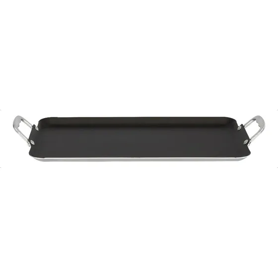 Plancha Recta Doble Quemador Vasconia de Aluminio
