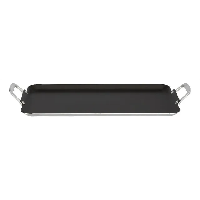 Plancha Recta Doble Quemador Vasconia de Aluminio