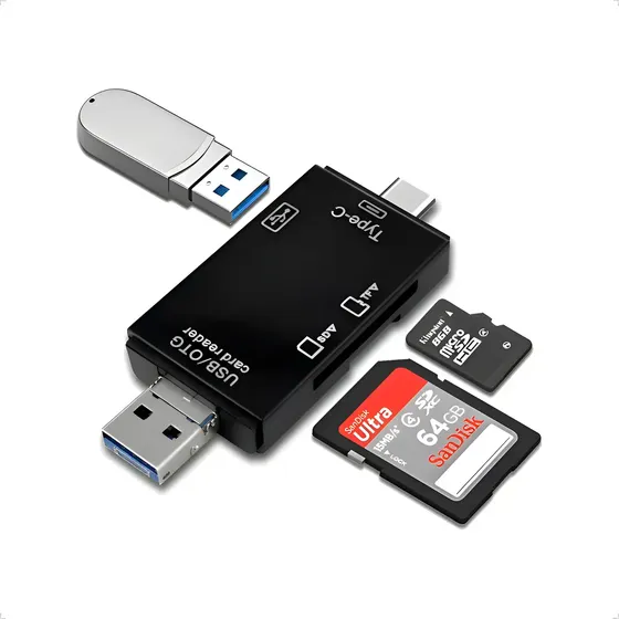 Adaptador 3 En 1 Lector Tarjetas Sd Micro Sd 2.0 Usb C Micro