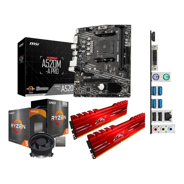 Kit De Actualización Gamer Ryzen 5 5600g, A520, 16gb Ddr4