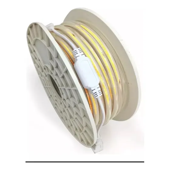 Cinta Led Cob Sin Puntos 110v Blanca Y Calida 50 Metros 