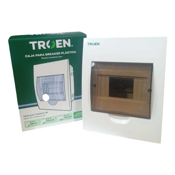 Caja Plastica Para Breaker 6 Circuitos Empotrar
