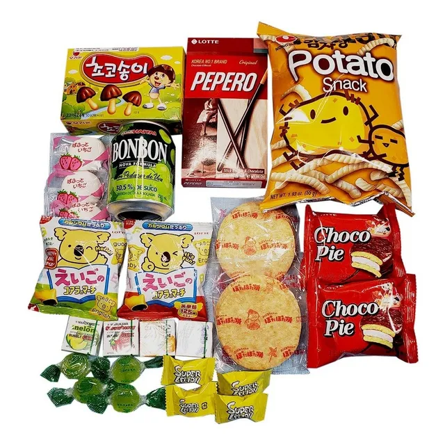 Kit Doces Salgadinho Chocolate Bala Coréia E Japão Importado