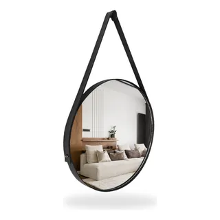 Espelho Adnet 30cm Para Banheiro Quarto Sala Suporte E Alça Moldura Preto Espelho Adnet 30cm Para Banheiro Quarto Sala Suporte E Alça Moldura Preto