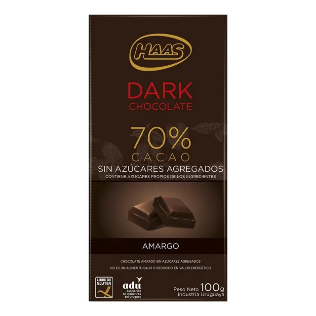 Haas Chocolate Amargo S/azucar 100g