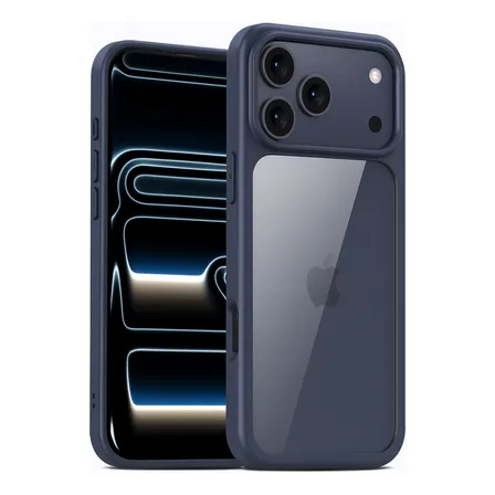 Capa Bumper Para iPhone 17 Pro Transparente Prova De Choque Azul iPhone 17 Pro