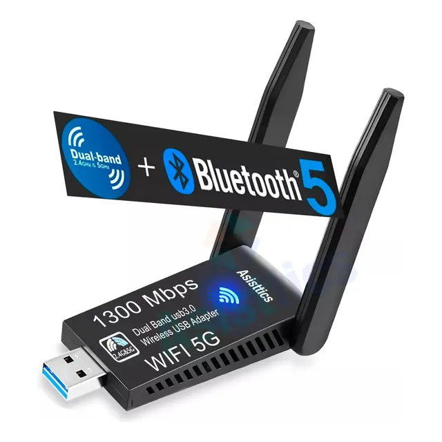 Adaptador Wifi Usb 5g Tarjeta Red Ac 1300 Doble Banda Dual