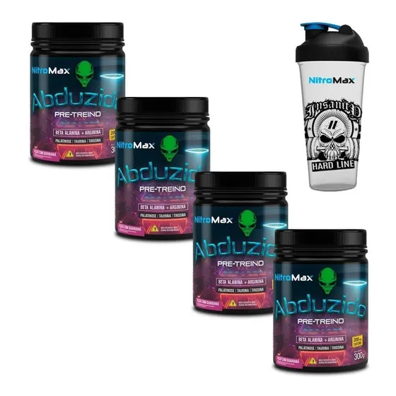 Kit 4x Pre Treino Abduzido 300g + Brinde - Nitromax