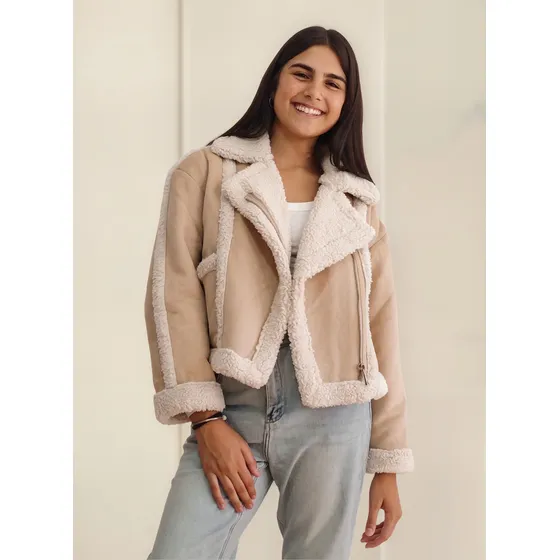 Campera Corta Gamulan Cuero Corderito Calidad Premium