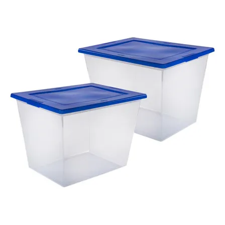 Cajas Organizadoras X2 Multiuso 27 Lt Mybox Apilable Wenco Color Traslúcida