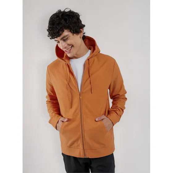 Buzo Hoodie Para Hombre Con Capota Naranja Hout Totto