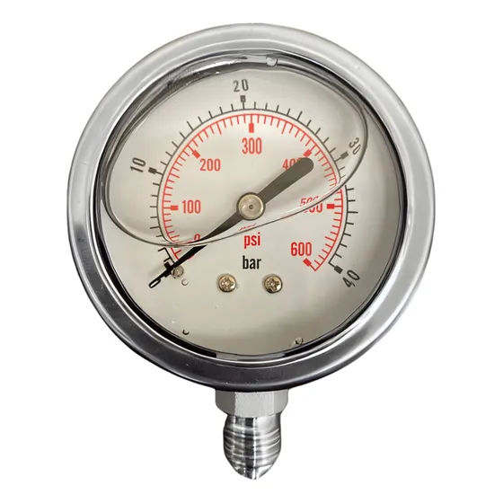 Manômetro Inox 1/4 Bsp Glicerina Vertical 0 A 40bar (600psi)