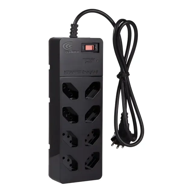 Filtro De Linha com DPS iCLAMPER Energia 8 Tomadas Régua com Tecnologia LCF