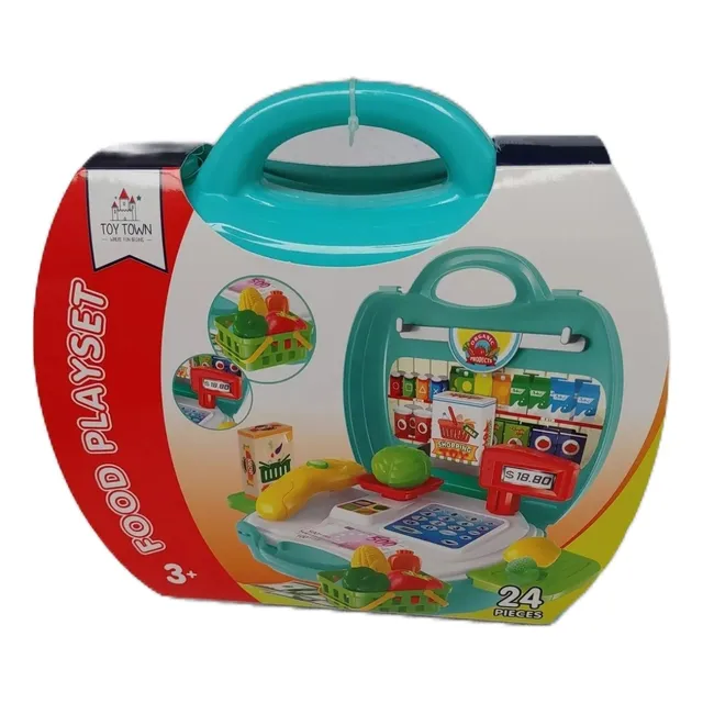 Caja Registradora Supermercado Maletin Toy Town 24 Piezas