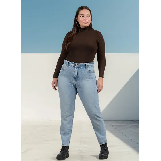Pantalon Mom Clasico Cenitho Jeans Pluz Size 46 - 54 Cg13