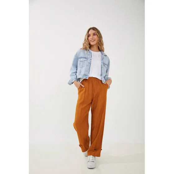 Pantalon Crep Boton Rimmel